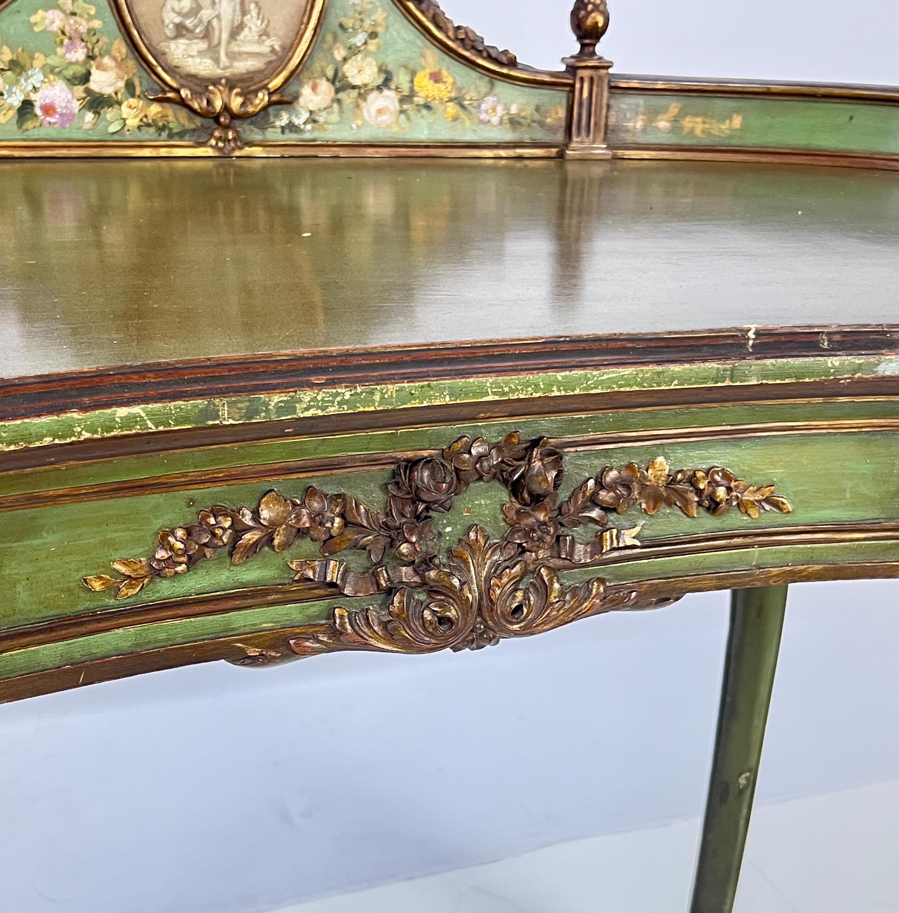 Vintage Italian Venetian Painted Kidney-Shaped Writing Desk or Vanity - Thumbnail 6