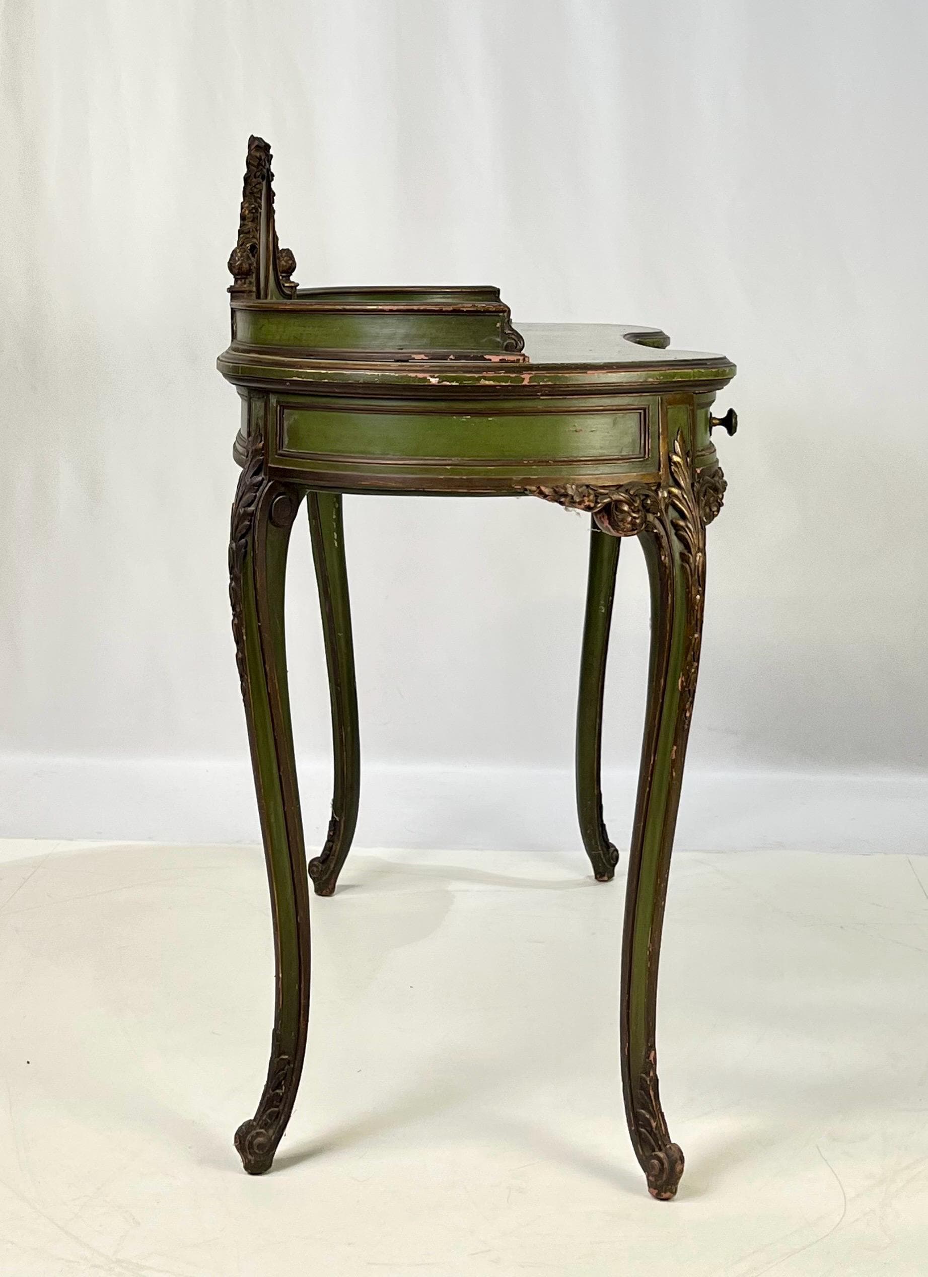 Vintage Italian Venetian Painted Kidney-Shaped Writing Desk or Vanity - Thumbnail 8