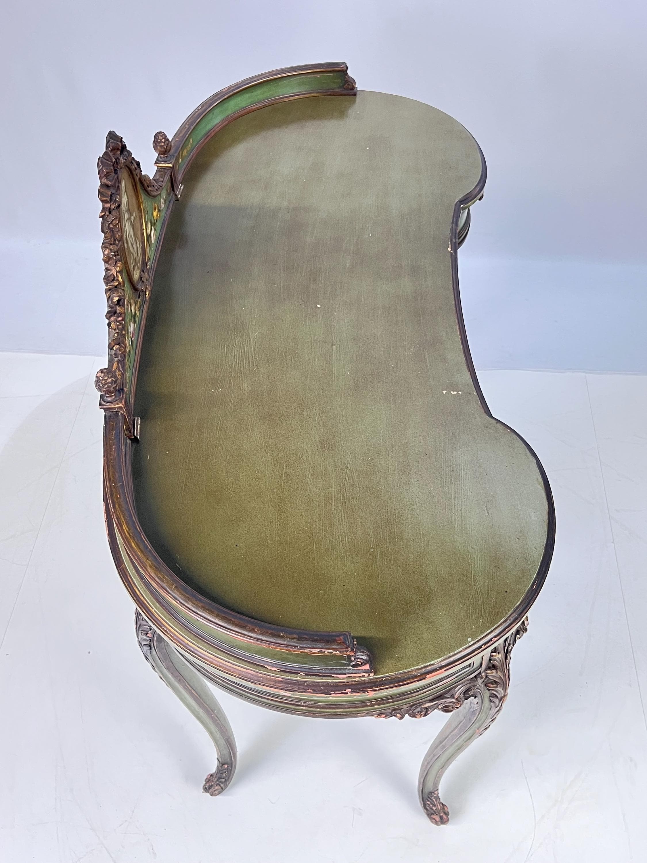 Vintage Italian Venetian Painted Kidney-Shaped Writing Desk or Vanity - Thumbnail 12