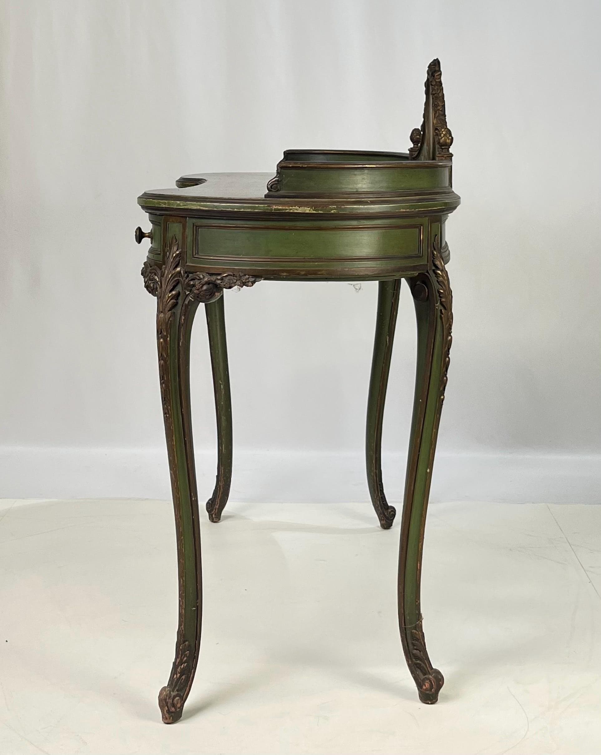Vintage Italian Venetian Painted Kidney-Shaped Writing Desk or Vanity - Thumbnail 10