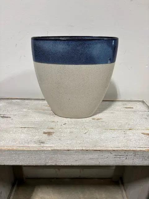 Large Blue And White Pot