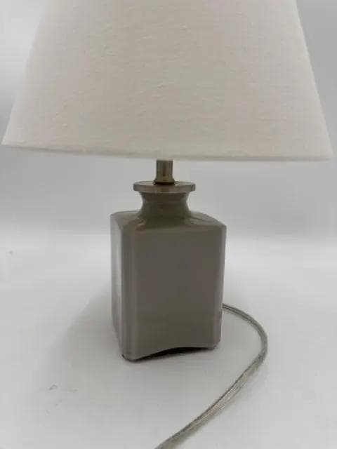 Small Beige Table Lamp With White Shade - Thumbnail 2