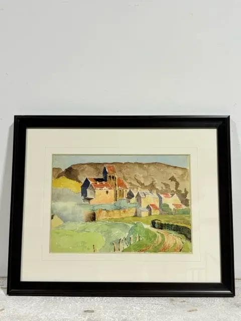 Watercolor Landscape In Dark Frame