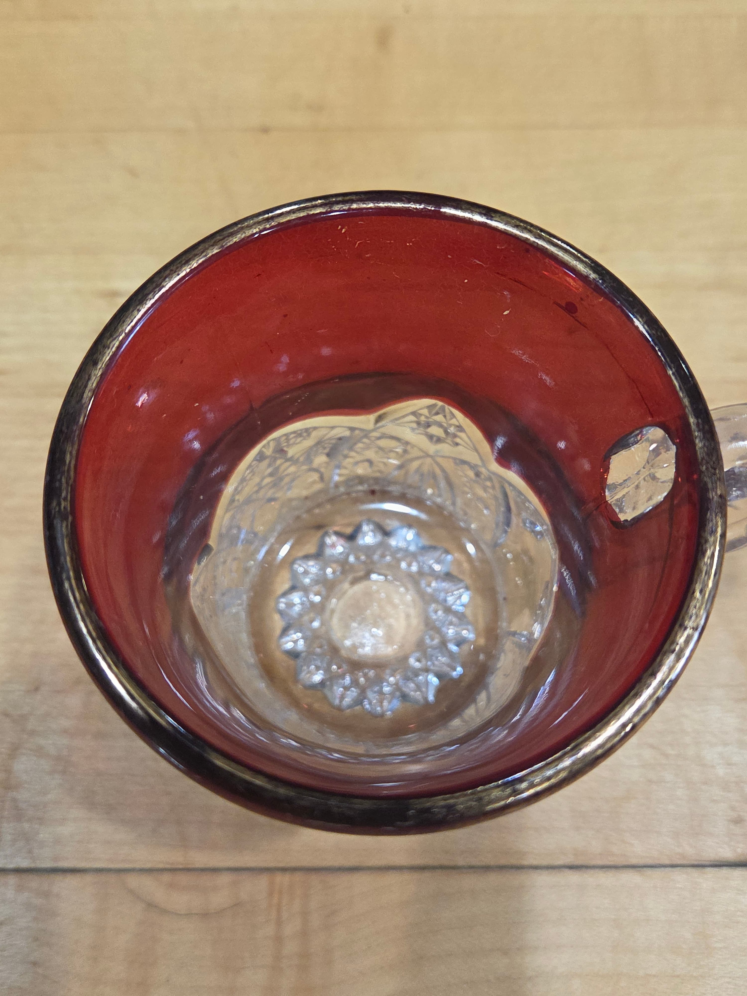 Antique EAPG Indiana Glass Okay Ruby Stained Souvenir Mug Oelwein Iowa - Thumbnail 7
