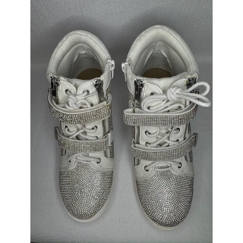 444. INC DebbyF Silver Bling Wedge High Top Sneakers Size 9W NWT - Thumbnail 4