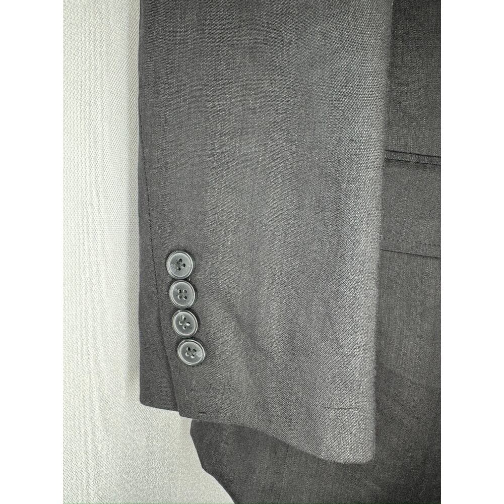 438. INC International Concepts Charcoal Linen Blend Blazer Sport Coat Size L - Thumbnail 5