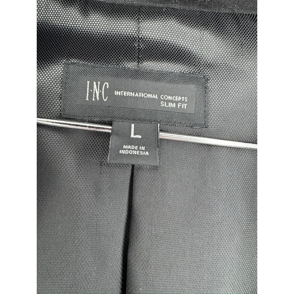 438. INC International Concepts Charcoal Linen Blend Blazer Sport Coat Size L - Thumbnail 2