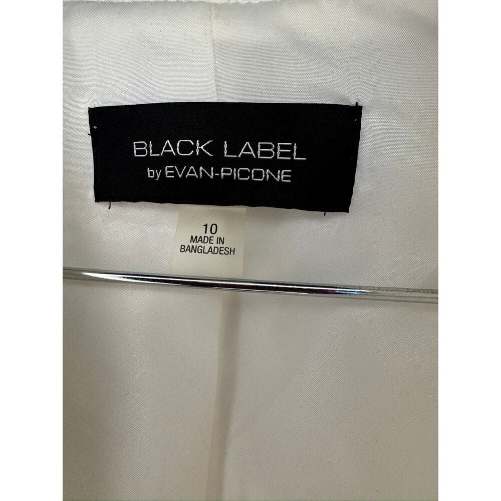 430. Black Label Evan Picone White Textured Blazer Size 10 - Thumbnail 2