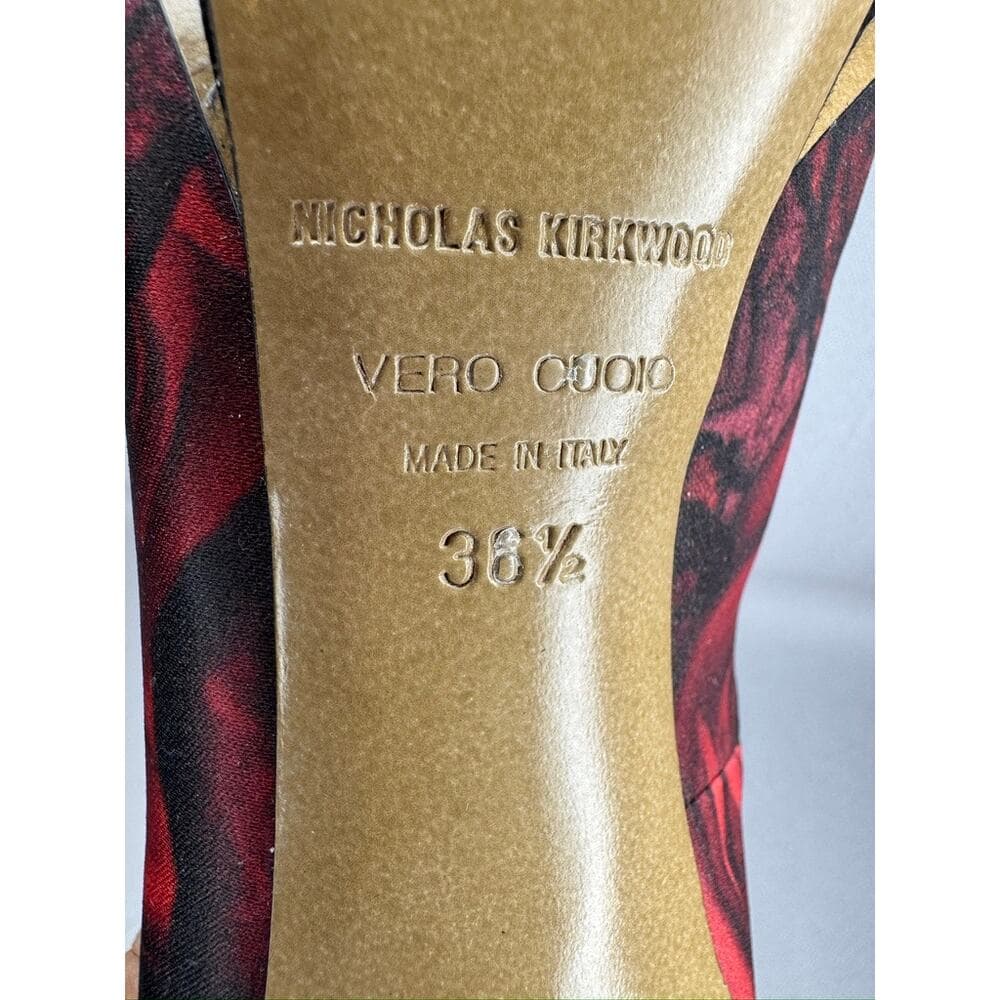 441. Nicholas Kirkwood Floral Platform Pumps Size 6.5/36.5 Made in Italy - Thumbnail 5