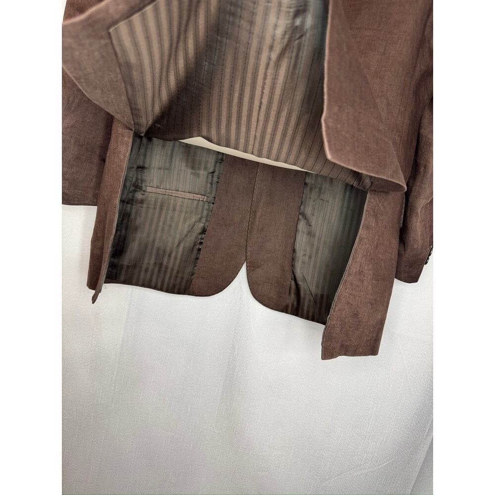 437. &M Brown Herringbone Two Button Sport Coat Blazer Men's Size 40 - Thumbnail 4