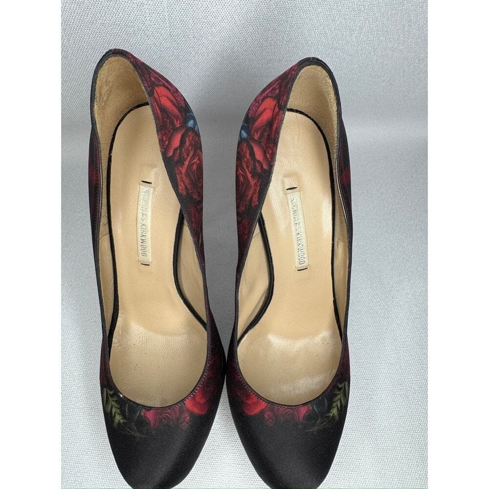 441. Nicholas Kirkwood Floral Platform Pumps Size 6.5/36.5 Made in Italy - Thumbnail 8
