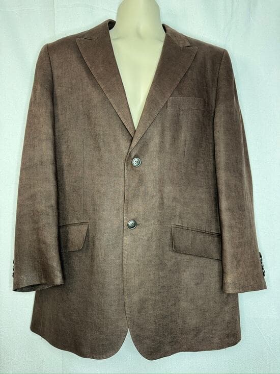 437. &M Brown Herringbone Two Button Sport Coat Blazer Men's Size 40 - Thumbnail 9
