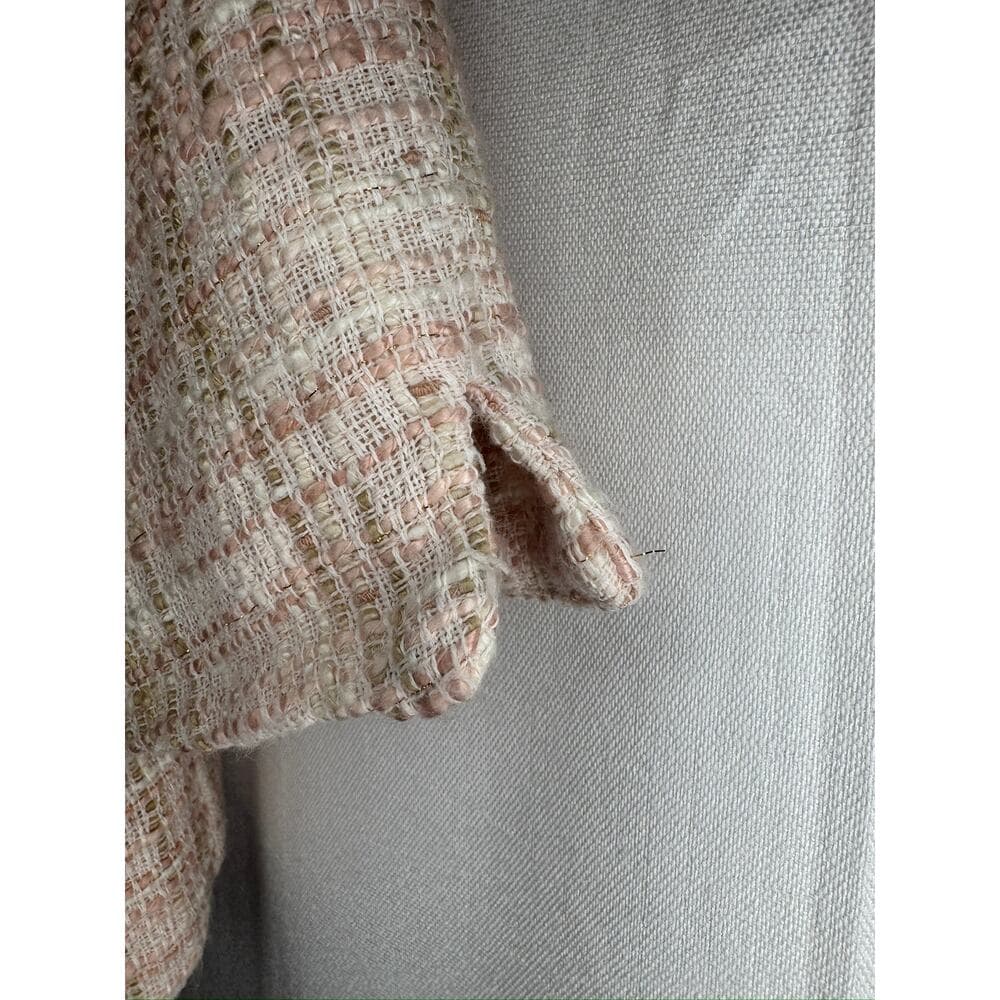 431. Alfred Dunner Petite Embellished Tweed Jacket Pink Size PM - Thumbnail 6