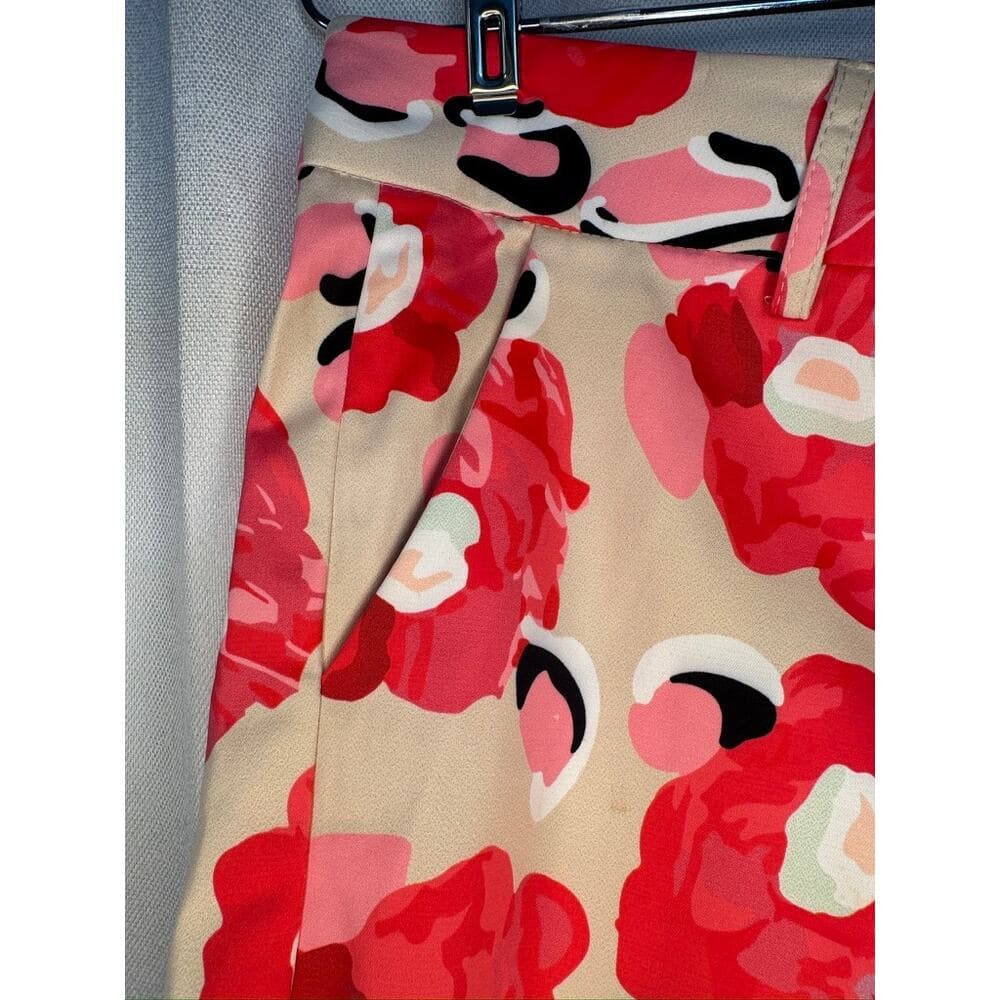 427. Jade Floral Shorts Pink Red Print Size 2 - Thumbnail 4