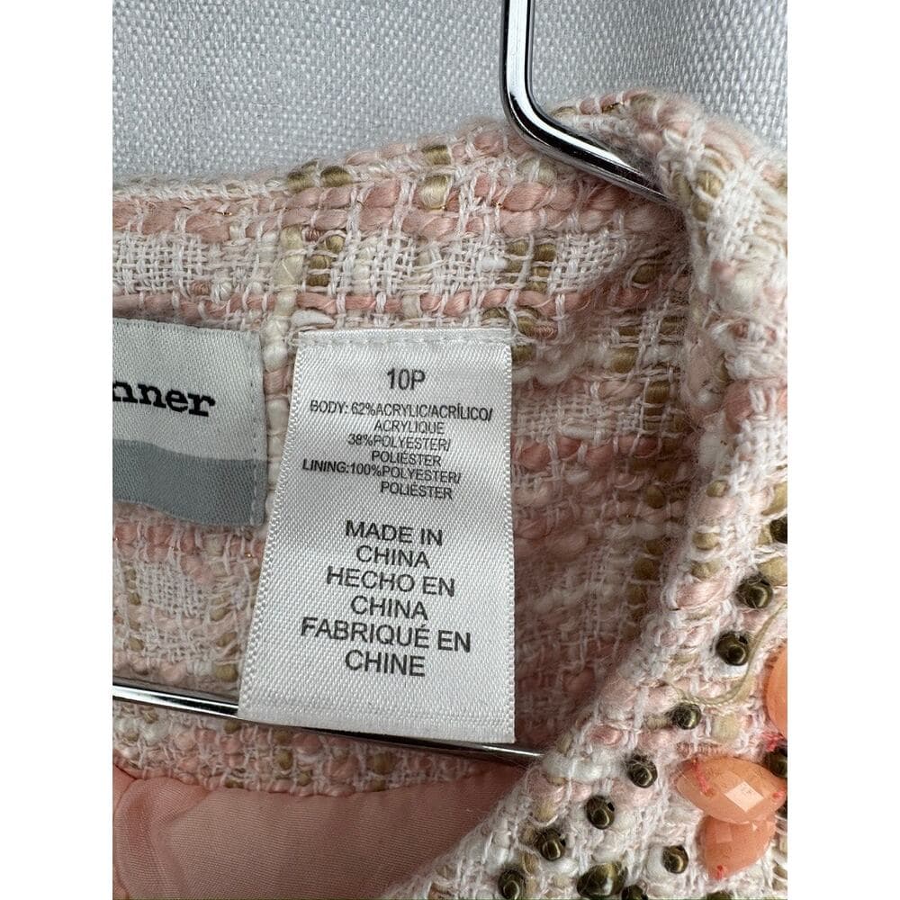 431. Alfred Dunner Petite Embellished Tweed Jacket Pink Size PM - Thumbnail 8