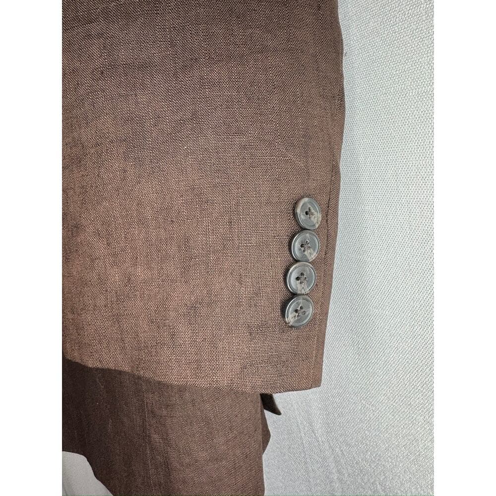 437. &M Brown Herringbone Two Button Sport Coat Blazer Men's Size 40 - Thumbnail 3