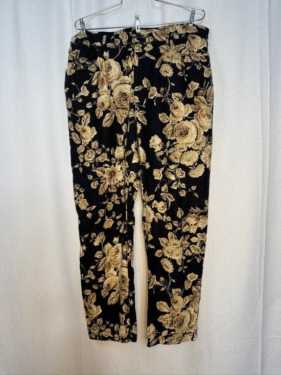 429. Lauren Ralph Lauren Floral Straight Leg Linen Pants Size 16 - Thumbnail 7
