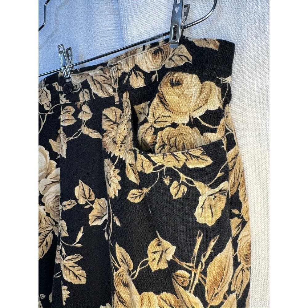 429. Lauren Ralph Lauren Floral Straight Leg Linen Pants Size 16 - Thumbnail 3