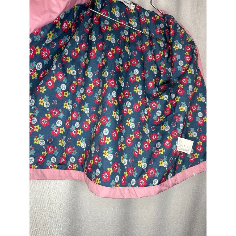 432. Keaiyouhuo Pink Floral Hooded Rain Jacket Girls Size 4T-5 - Thumbnail 4