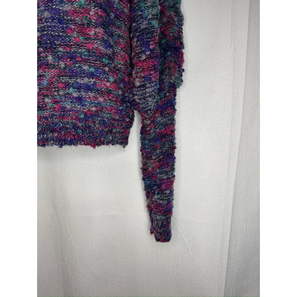 433. Vintage 1980s Gil Aimbez Fringe Turtleneck Sweater Size M - Thumbnail 4