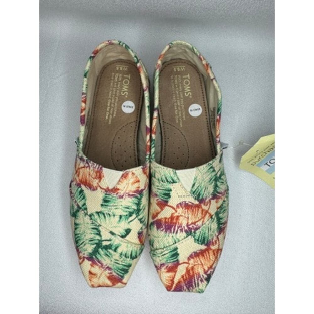 442. TOMS Tropical Floral Alpargata Slip On Flats Size W6.5 - Thumbnail 4