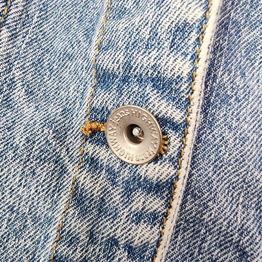 198. Highway Jeans Distressed Denim Jacket Light Wash Size L - Thumbnail 4