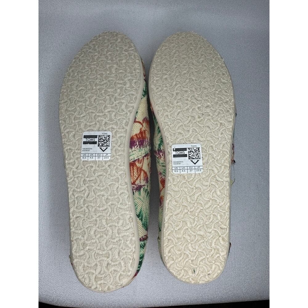 442. TOMS Tropical Floral Alpargata Slip On Flats Size W6.5 - Thumbnail 5