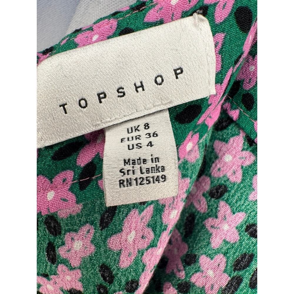 426. Topshop Floral Colorblock Handkerchief Maxi Skirt Size US 4 - Thumbnail 2