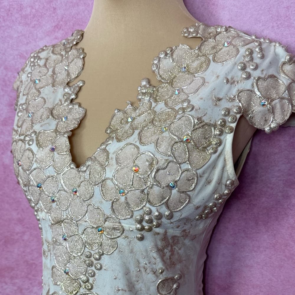 255. HOLT Maison De Luxe Embellished Floral Sequin Dress Size M - Thumbnail 3