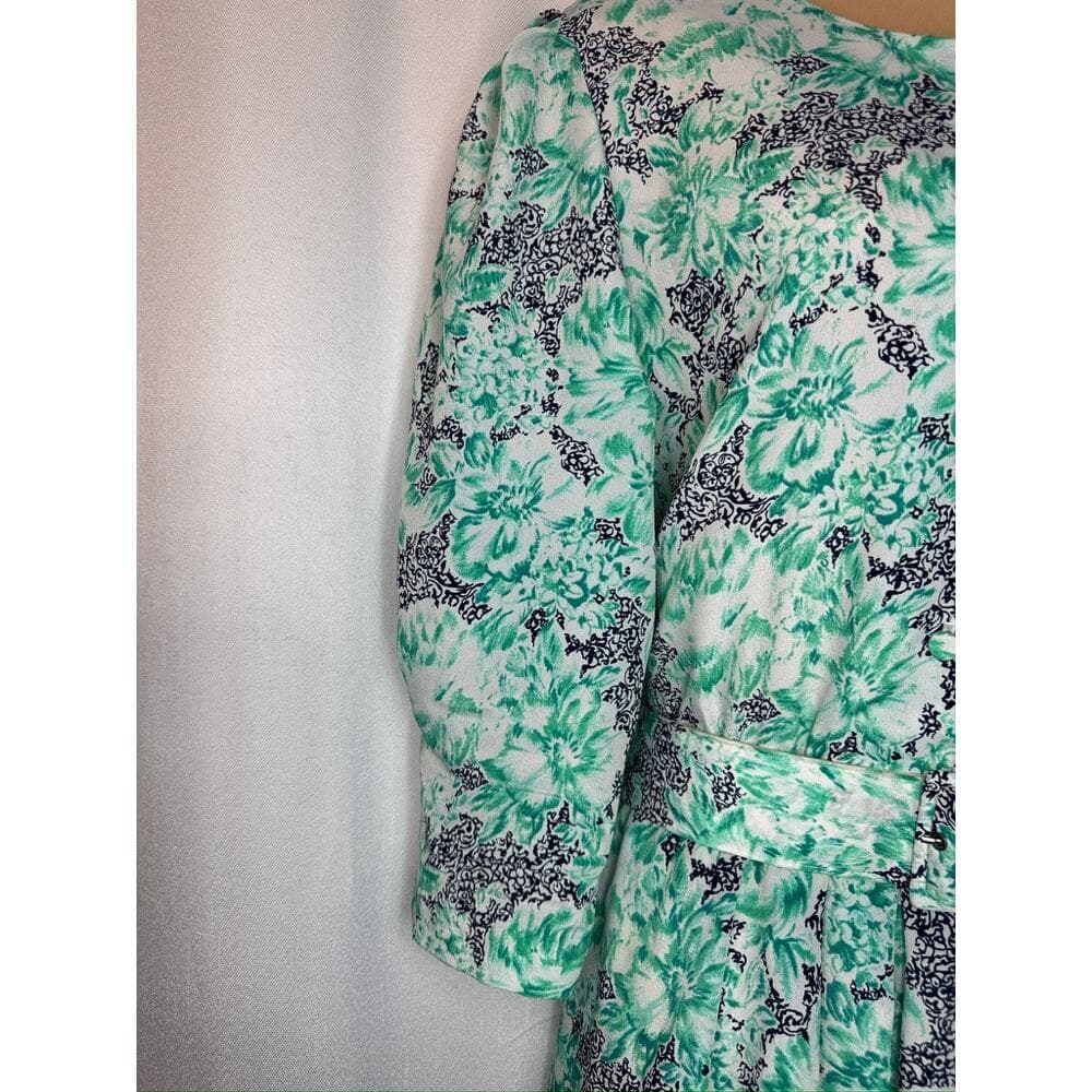 380. Pellini by Von Bramlett Vintage Floral Belted Dress Size L - Thumbnail 5