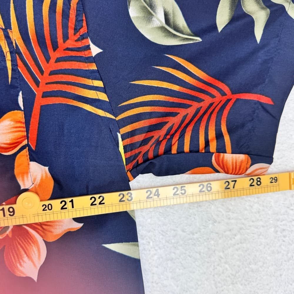 292. Ocean Blue Tropical Hawaiian Short Sleeve Button Up Shirt M - Thumbnail 7