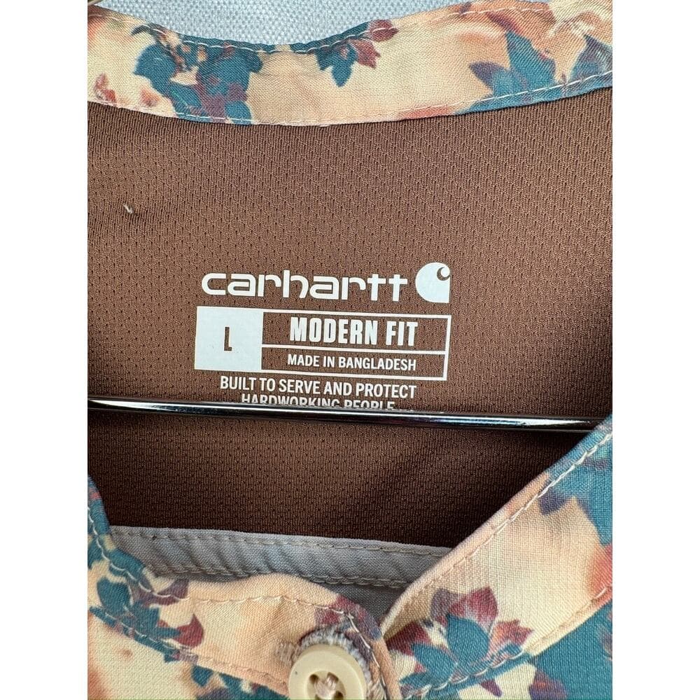 418. Carhartt Modern Fit Floral Print Scrub Top Size L - Thumbnail 2