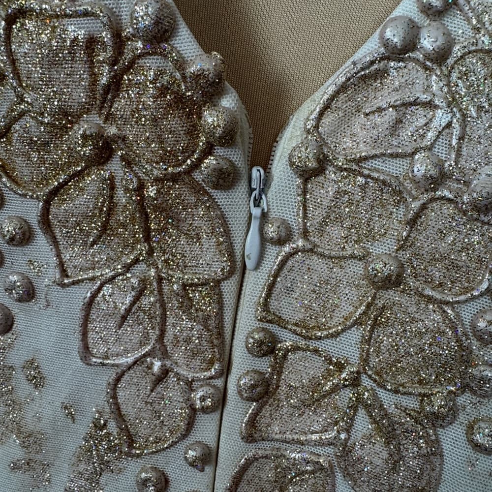 255. HOLT Maison De Luxe Embellished Floral Sequin Dress Size M - Thumbnail 7