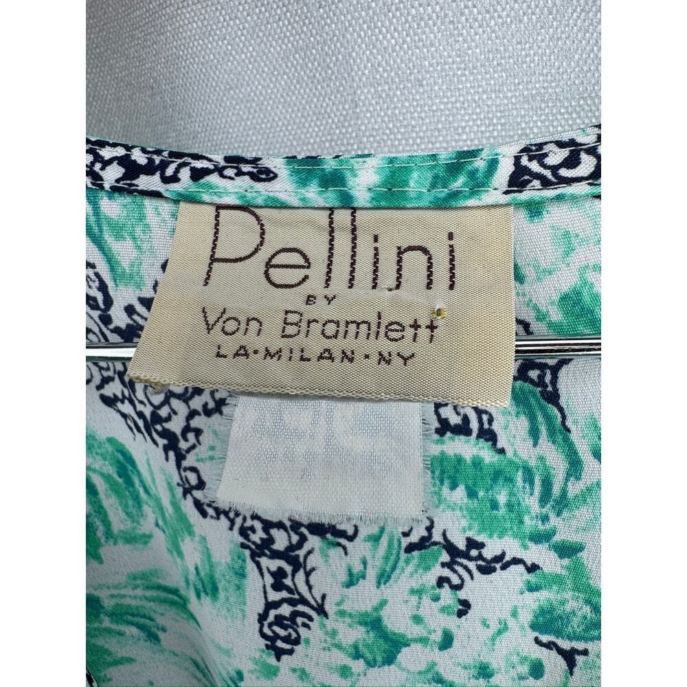380. Pellini by Von Bramlett Vintage Floral Belted Dress Size L - Thumbnail 2