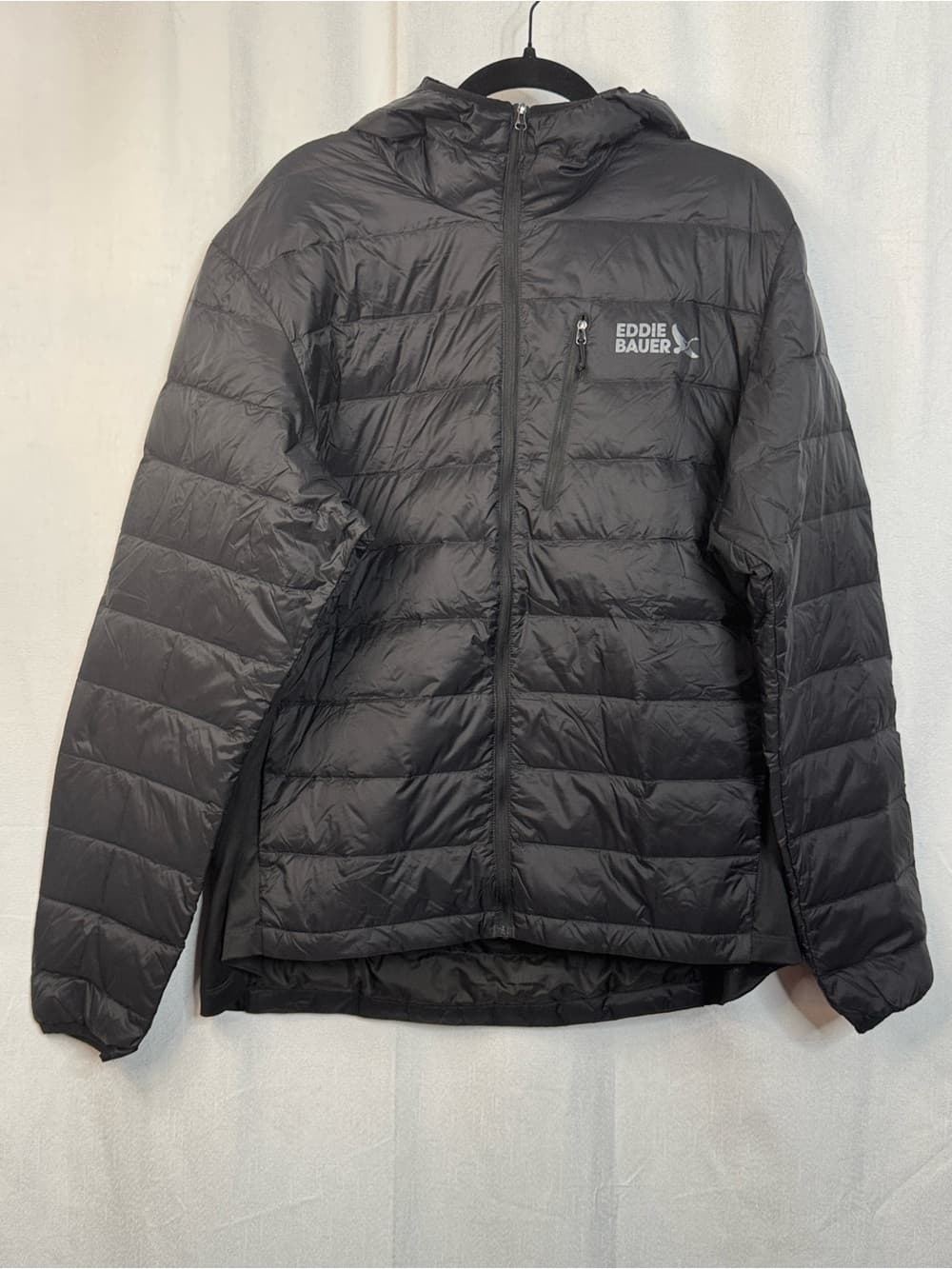 291. Eddie Bauer 550 Down Hooded Puffer Jacket Black Men’s XL - Thumbnail 2