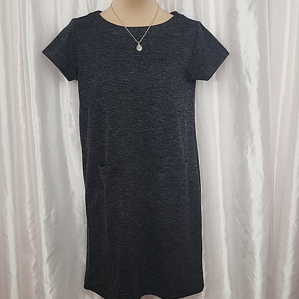 72. Adrienne Vittadini Charcoal Mini Dress - Thumbnail 6