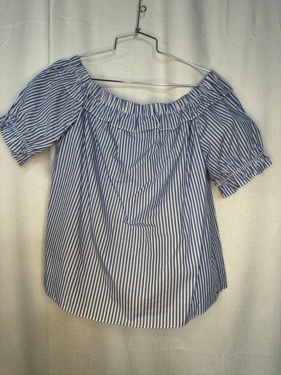 424. Vineyard Vines for Target Blue White Stripe Peasant Top Size M - Thumbnail 10
