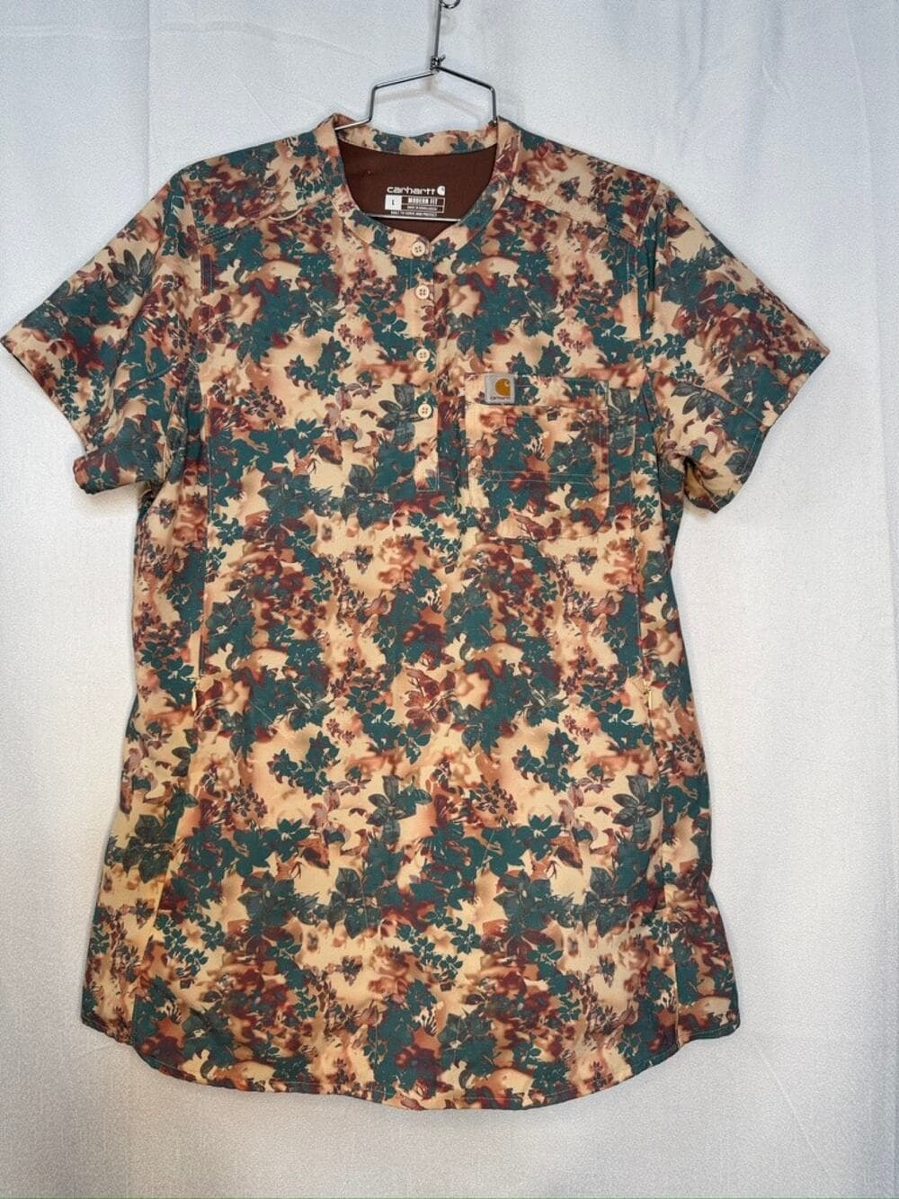 418. Carhartt Modern Fit Floral Print Scrub Top Size L - Thumbnail 7