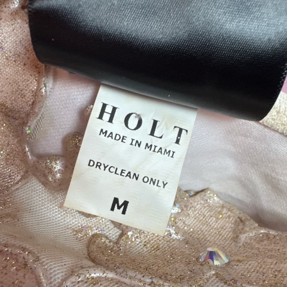 255. HOLT Maison De Luxe Embellished Floral Sequin Dress Size M - Thumbnail 6