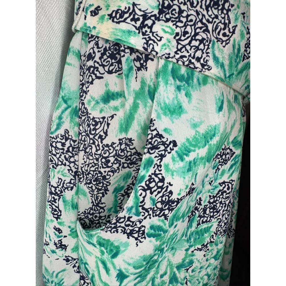 380. Pellini by Von Bramlett Vintage Floral Belted Dress Size L - Thumbnail 6