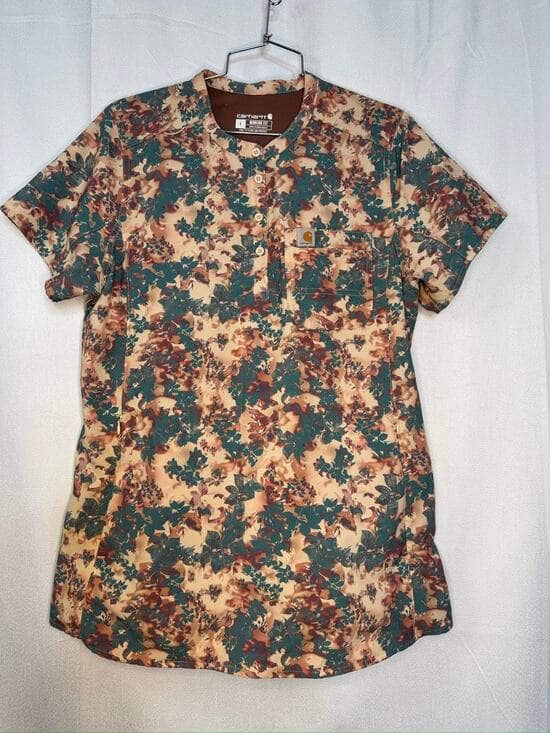 418. Carhartt Modern Fit Floral Print Scrub Top Size L - Thumbnail 8