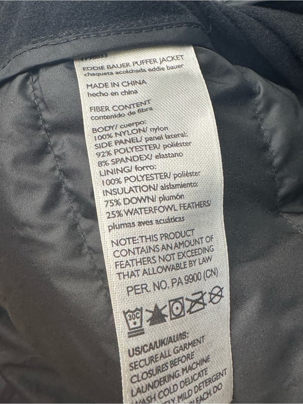 291. Eddie Bauer 550 Down Hooded Puffer Jacket Black Men’s XL - Thumbnail 6
