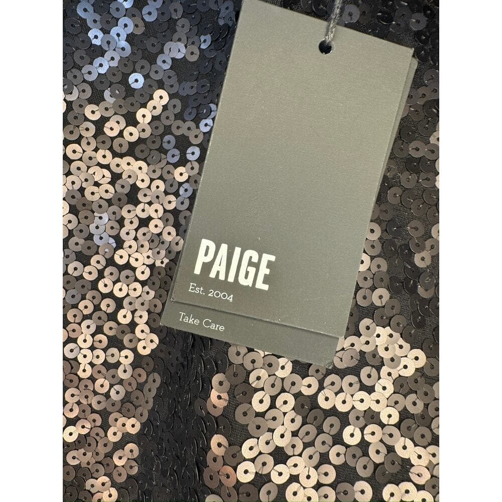 425. Paige Black Sequin Mini Skirt Size L NWT - Thumbnail 4