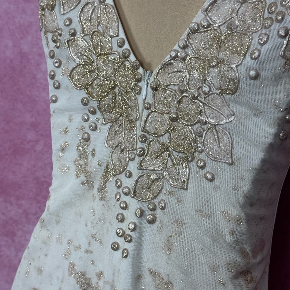 255. HOLT Maison De Luxe Embellished Floral Sequin Dress Size M - Thumbnail 5