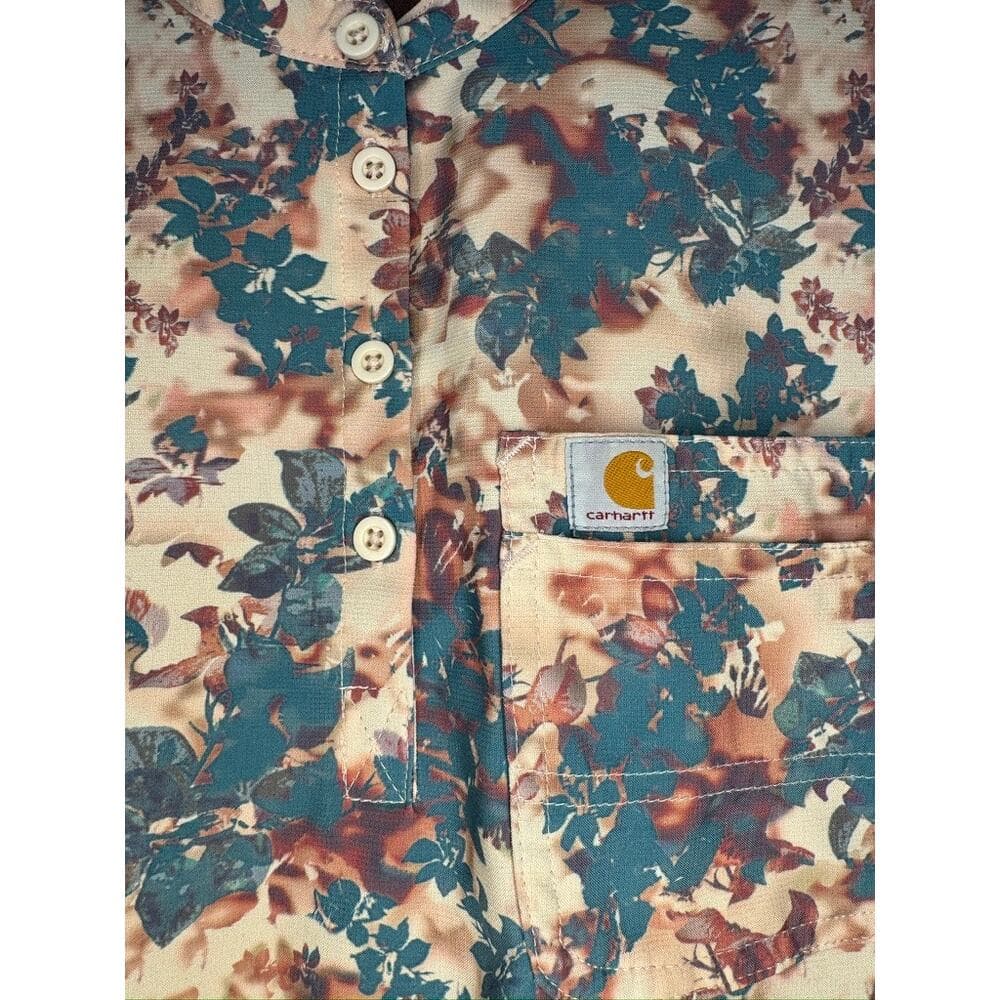 418. Carhartt Modern Fit Floral Print Scrub Top Size L - Thumbnail 4