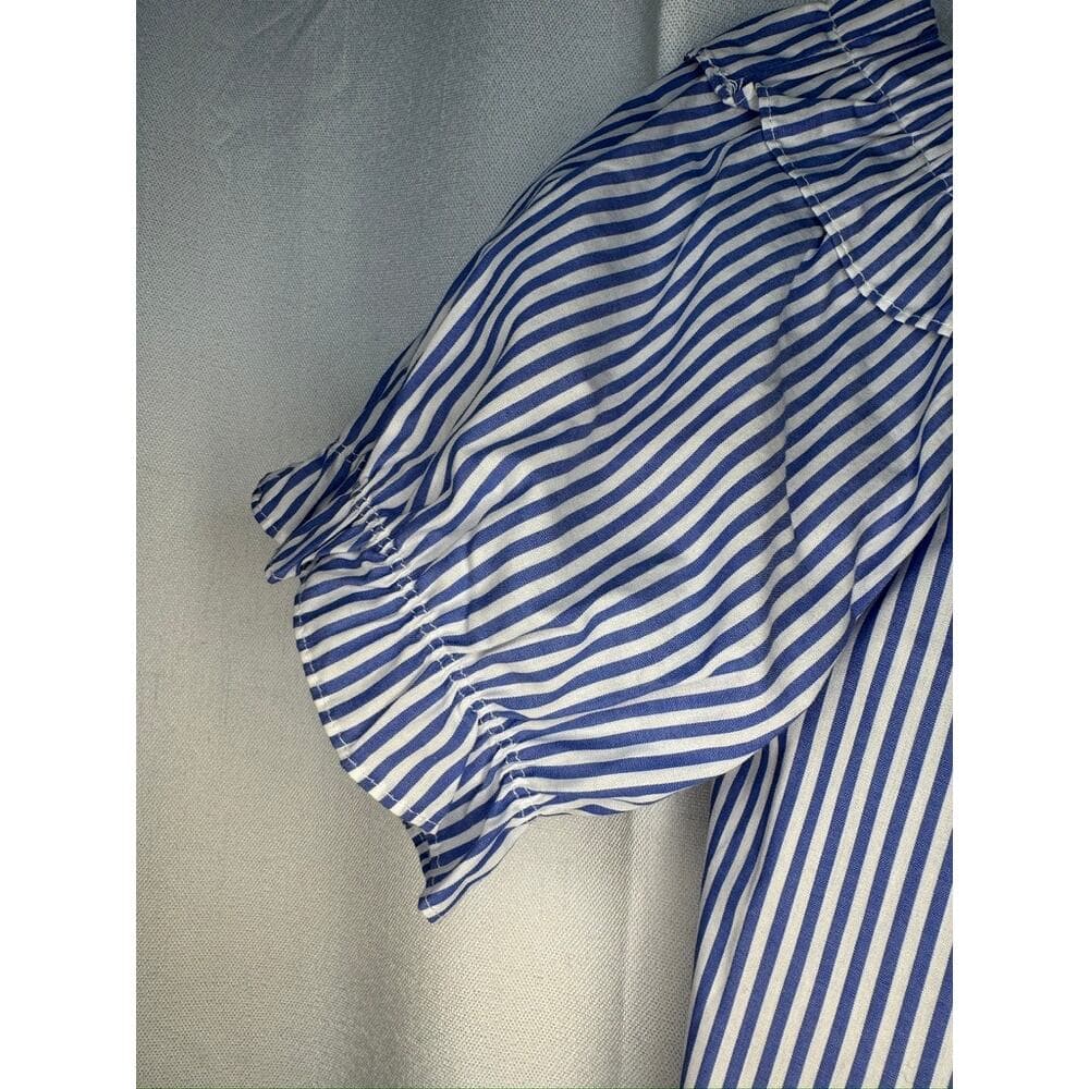 424. Vineyard Vines for Target Blue White Stripe Peasant Top Size M - Thumbnail 6