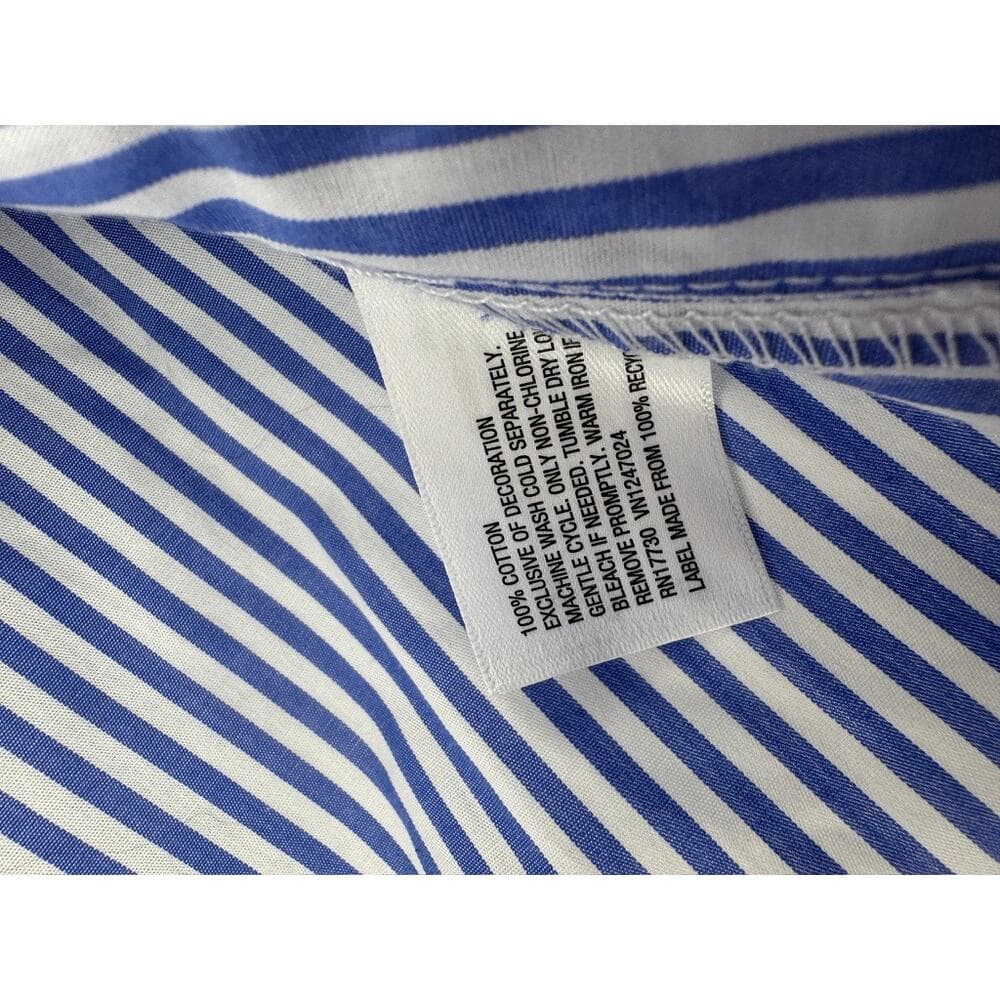424. Vineyard Vines for Target Blue White Stripe Peasant Top Size M - Thumbnail 3