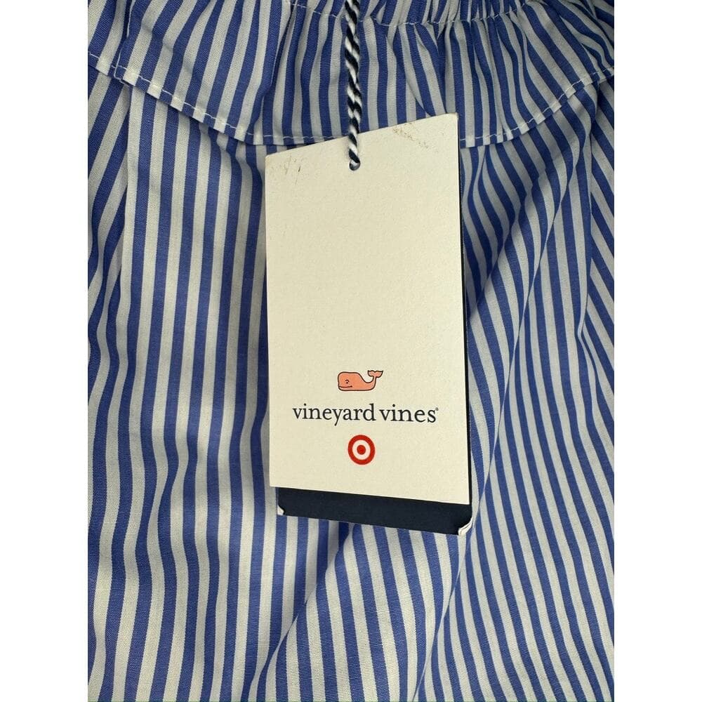 424. Vineyard Vines for Target Blue White Stripe Peasant Top Size M - Thumbnail 4