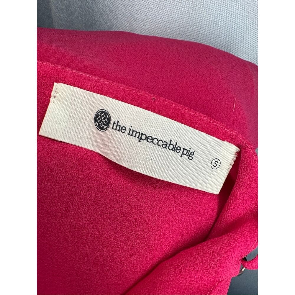 423. The Impeccable Pig Fuchsia Surplice Cross Back Tank Top Size S NWT - Thumbnail 2