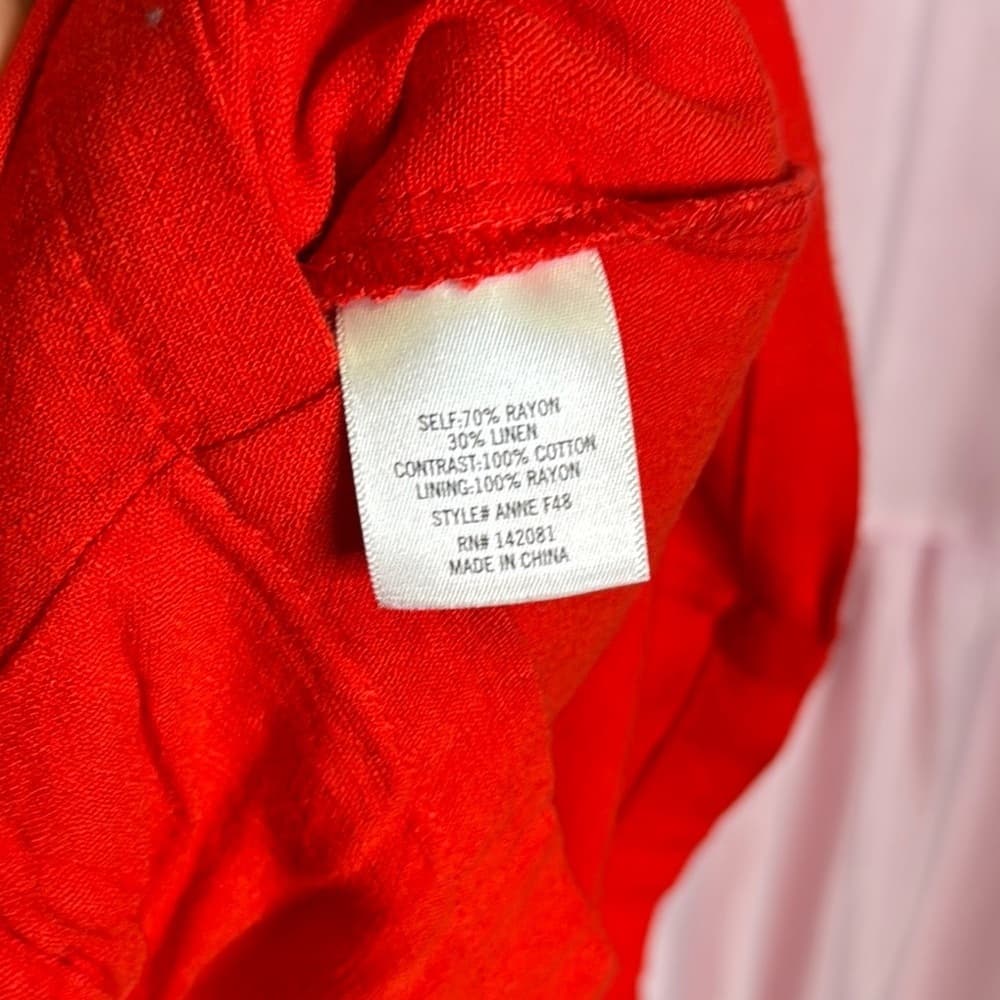 88. Miami Red Eyelet Belted Romper – Size Medium - Thumbnail 4